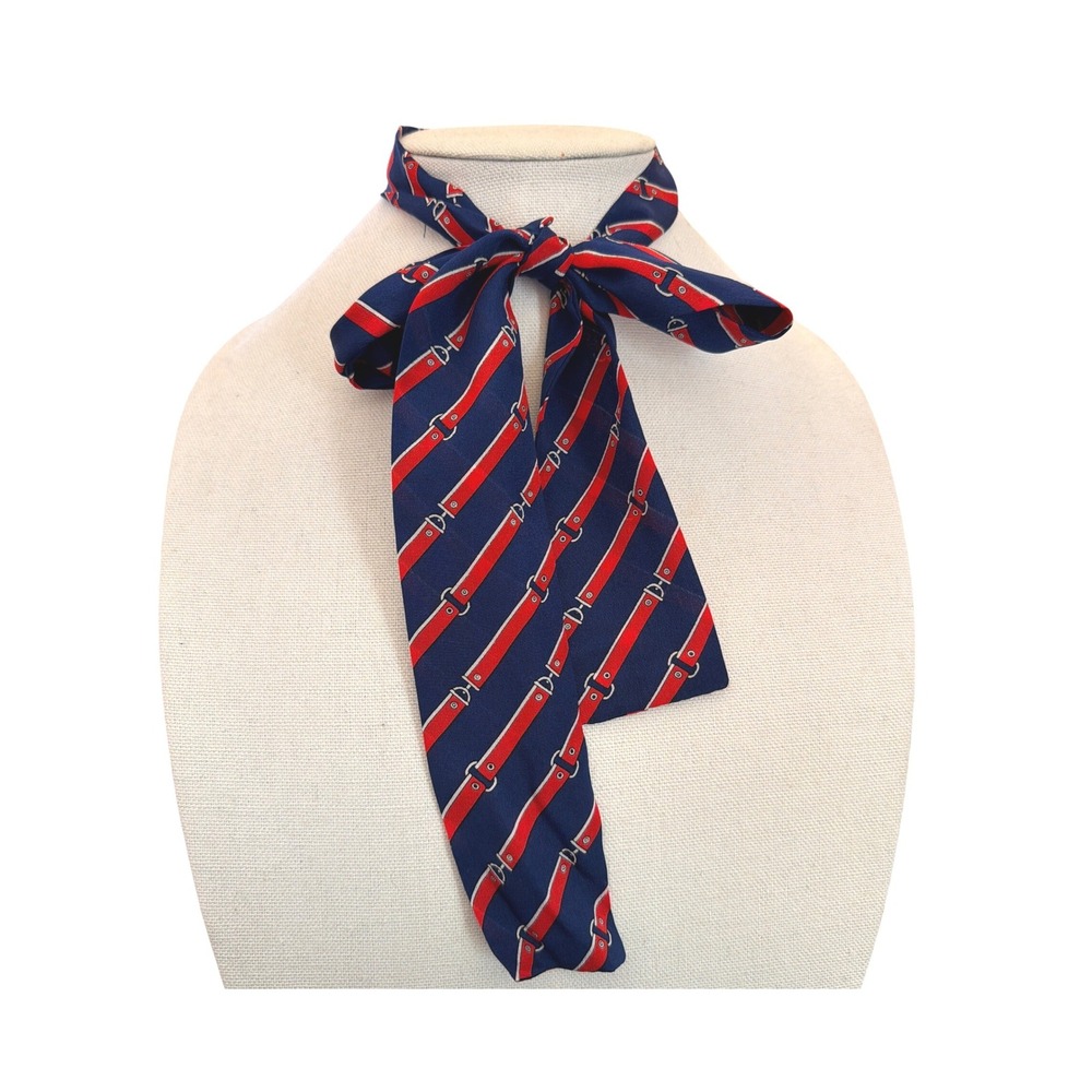 Vintage Specialty House Silk Scarf Tie Equestrian Preppy Dark Academia Nautical